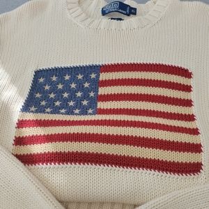 Ralph Lauren Polo Cream Flag Sweater XL